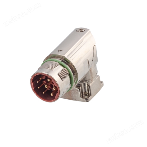 M923电源弯式针型插座 压接式 安装孔19.8x19.8.