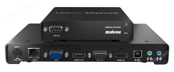 Matrox Maevex H.264编码器和性能价格比高，可以高质量和低带宽采集、编码、解码、录制和显示IP视频。